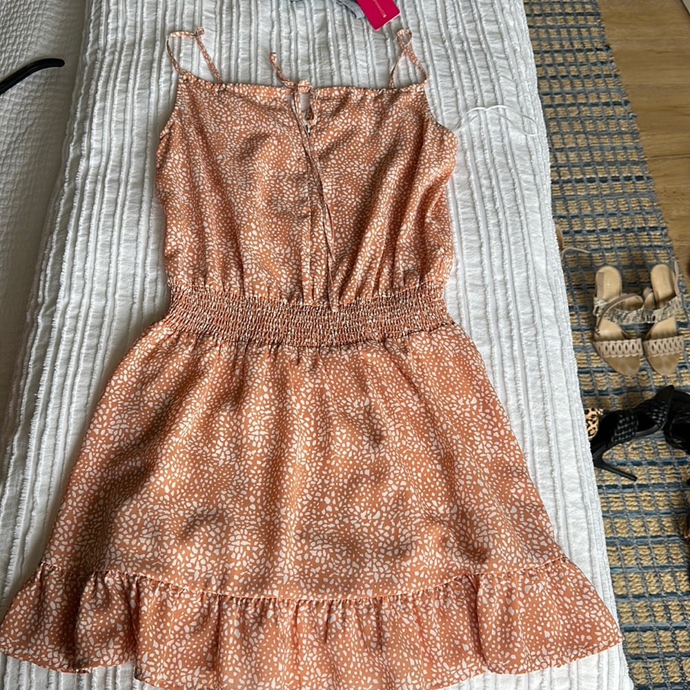 Mini dress with ruched waist